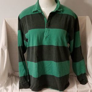 Vintage green/dark green striped Rugby shirt